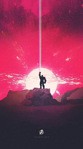Thanos, avengers: infinity war, poster, fan artwork HD phone wallpaper