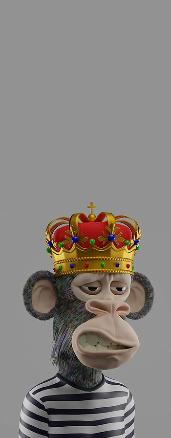 Lucky monkey king, 3d, lucky monkey, crown, grey HD phone wallpaper