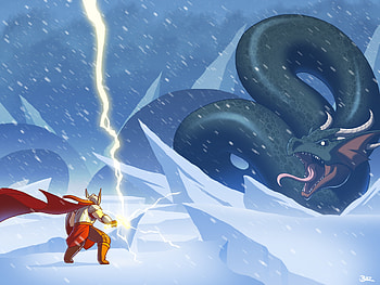 Twilight Of The Thunder God, artist, deviantart, artwork HD wallpaper