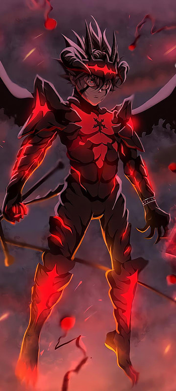 Asta black clover, red, art, blackclover, devil HD phone wallpaper
