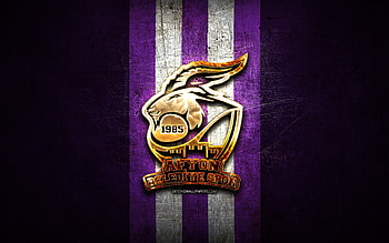 Afyon Belediye SK, golden logo, Basketbol Super Ligi, violet metal background, turkish basketball team, Afyon Belediye SK logo, basketball HD wallpaper