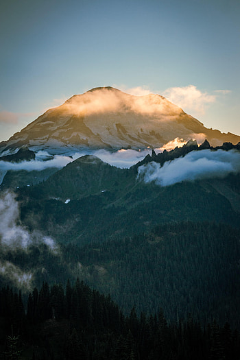 Nature, Trees, Mountains, Clouds, Vertex, Tops, Slope HD phone wallpaper