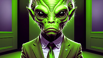 Alien Diplomat: A Stunning Ultra, alien, futuristic, portrait, green HD wallpaper