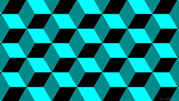 green blue 3d cubes black aqua cyan dark cyan HD wallpaper