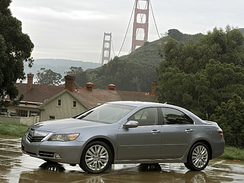 Nature, Trees, Acura, Cars, Building, Reflection, Bridge, Side View, Style, Akura, 2010, Sedan, Metallic Gray, Grey Metallic, Rl HD wallpaper
