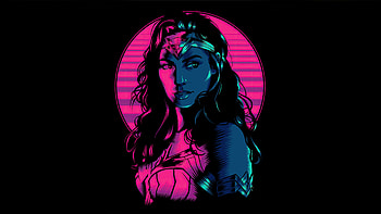 Wonder Woman Crest, wonder-woman, superheroes, dark, artwork, digital-art, artstation HD wallpaper