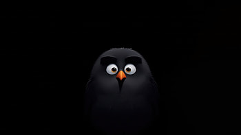 Angry Birds Bomb Minimal , angry-birds, cartoons, dark, black, oled, minimalism, minimalist, artist, artwork, digital-art HD wallpaper