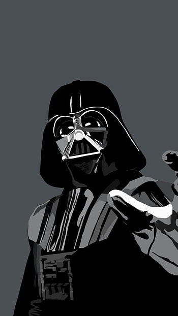 Darth Vader, Black And White, Background HD phone wallpaper