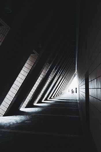 Cities, People, Architecture, Silhouettes, Tunnel, Triangular HD phone wallpaper