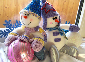 Holidays, Snowman, Sit, Couple, Pair, Christmas, Holiday, Christmas Decorations, Christmas Tree Toys, Balls HD wallpaper