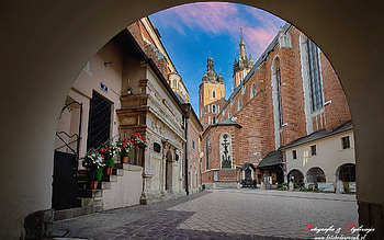 Krakow, Poland, Krakow, church, Poland, gate, stairs HD wallpaper