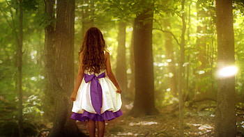 Nature, Miscellanea, Miscellaneous, Forest, Girl, Style, Mood HD wallpaper