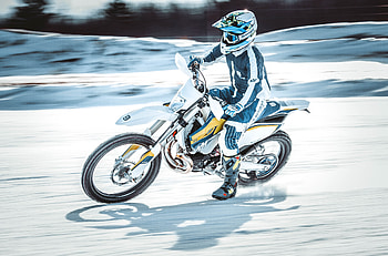 Snow, Motorcycles, Motorcyclist, Speed HD wallpaper