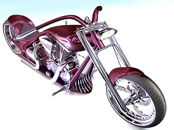 3d-chopper, bike, 3d HD wallpaper