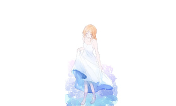 White gown, minimal, artwork, Tooru Taki, Natsume Yuujinchou HD wallpaper