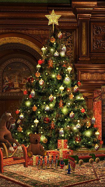 Christmas Eve, christmas tree, holiday, Christmas HD phone wallpaper