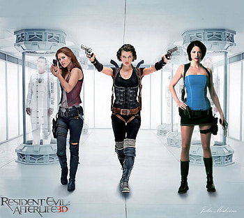 Ladies of Resident Evil, jill valentine, ali latar, resident evil movies afterlife alice mila, claire redfield HD wallpaper