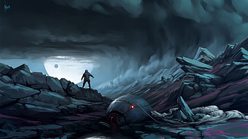 Astronaut Planet Science Ficition Dark, astronaut, planet, science-fiction, artist, artwork, digital-art HD wallpaper