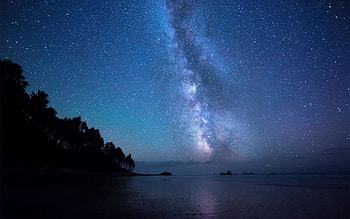 Nature, Sky, Stars, Shore, Bank HD wallpaper