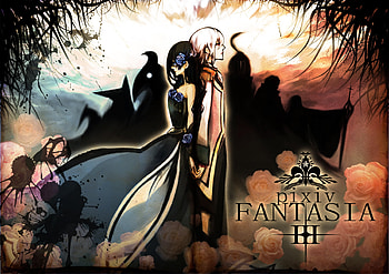 Pixiv Fantasia III, anime, pixiv, shades, male, fantasia, female HD wallpaper
