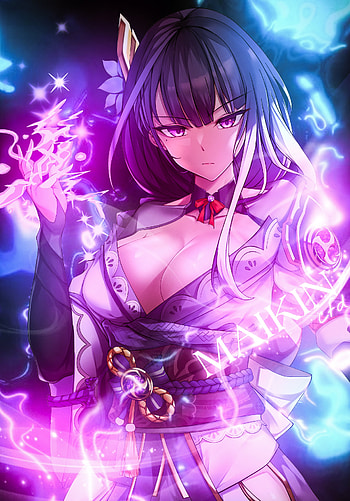 Anime girl, eye, magenta HD phone wallpaper