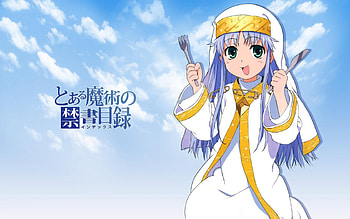 Index-tan, fork, anime, to aru majutsu no index, knife, index HD wallpaper