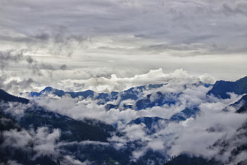Horizon, sea of clous, mountains HD wallpaper