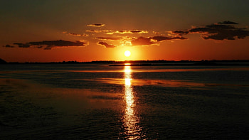 sunset, sea, sky, nature HD wallpaper