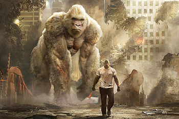 Rampage, movie, big gorilla, 2018 HD wallpaper