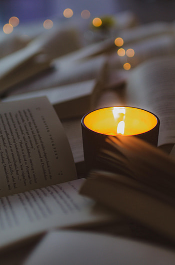 Miscellanea, Miscellaneous, Glow, Book, Coziness, Comfort, Candle HD phone wallpaper
