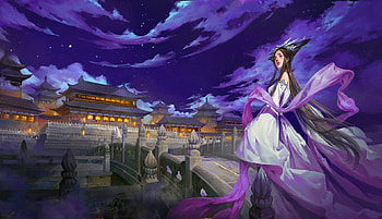 Oriental City, city, art, japan, , girl, china, woman, digital, fantasy HD wallpaper