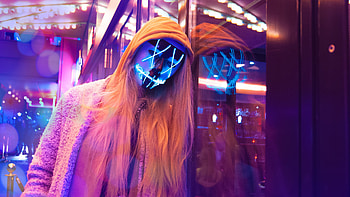 Anonymous LED Mask Girl HD wallpaper