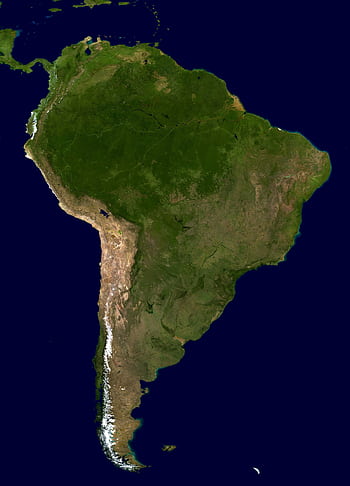 High-resolution satellite showing the vibrant landscape of South America. HD phone wallpaper