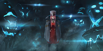 Uniform, dark, zero two, darling in the franxx, anime girl, art HD wallpaper