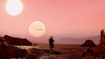 Sunset on Tatooine, The Mandalorian HD wallpaper