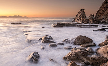 Nature, Stones, Dawn, Rocks, Bay HD wallpaper