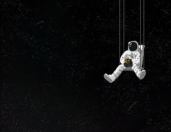 Art, Universe, Bouquet, Swing, Cosmonaut HD wallpaper