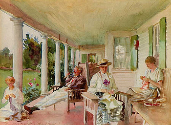 The Southern Veranda, relaxing, chatting, veranda, south, people HD wallpaper