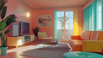 Retro 80s Room in Stunning Ultra, room, interior design, retro, living room HD wallpaper