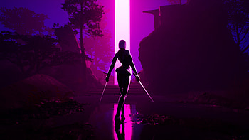 Warrior Girl Sharp Sword Synthwave , warrior, sword, artist, artwork, digital-art, synthwave, artstation HD wallpaper