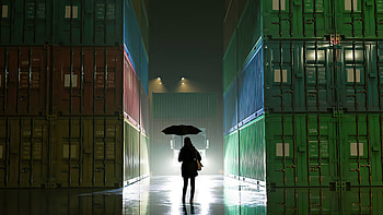 Rainy Night , rain, umbrella, artist, artwork, digital-art HD wallpaper