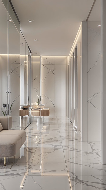 Luminous Marble Corridor — Minimal , luxury HD phone wallpaper