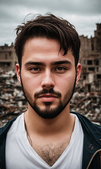 Handsome Man, AI Art, portrait, city HD phone wallpaper