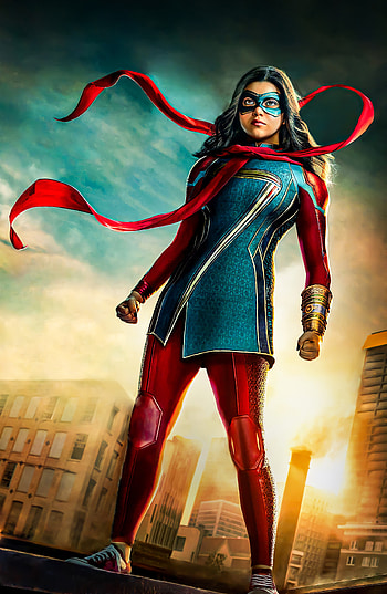 Ms Marvel, iman, vellani, latex_clothing, art HD phone wallpaper