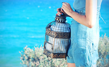 Sea, Summer, Miscellanea, Miscellaneous, Girl, Cell, Cage HD wallpaper