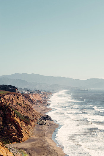 Nature, Mountains, Sea, Rocks, Coast, Fog HD phone wallpaper