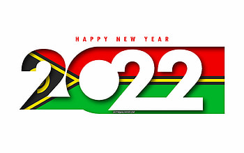Happy New Year 2022 Vanuatu, white background, Vanuatu 2022, Vanuatu 2022 New Year, 2022 concepts, Vanuatu, Flag of Vanuatu HD wallpaper