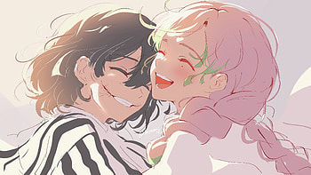 Obanai & Mitsuri, Mitsuri Kanroji, Obanai Iguro, Anime, Demon Slayer: Kimetsu no Yaiba HD wallpaper