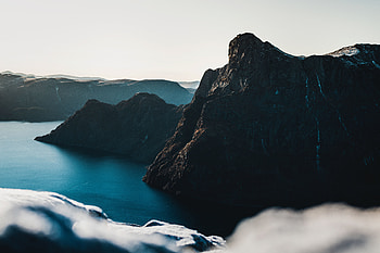 Mountains, coast, nature, Norway HD wallpaper