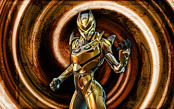 Gold Oblivion, brown grunge background, Fortnite, vortex, Fortnite characters, Gold Oblivion Skin, Fortnite Battle Royale, Gold Oblivion Fortnite HD wallpaper